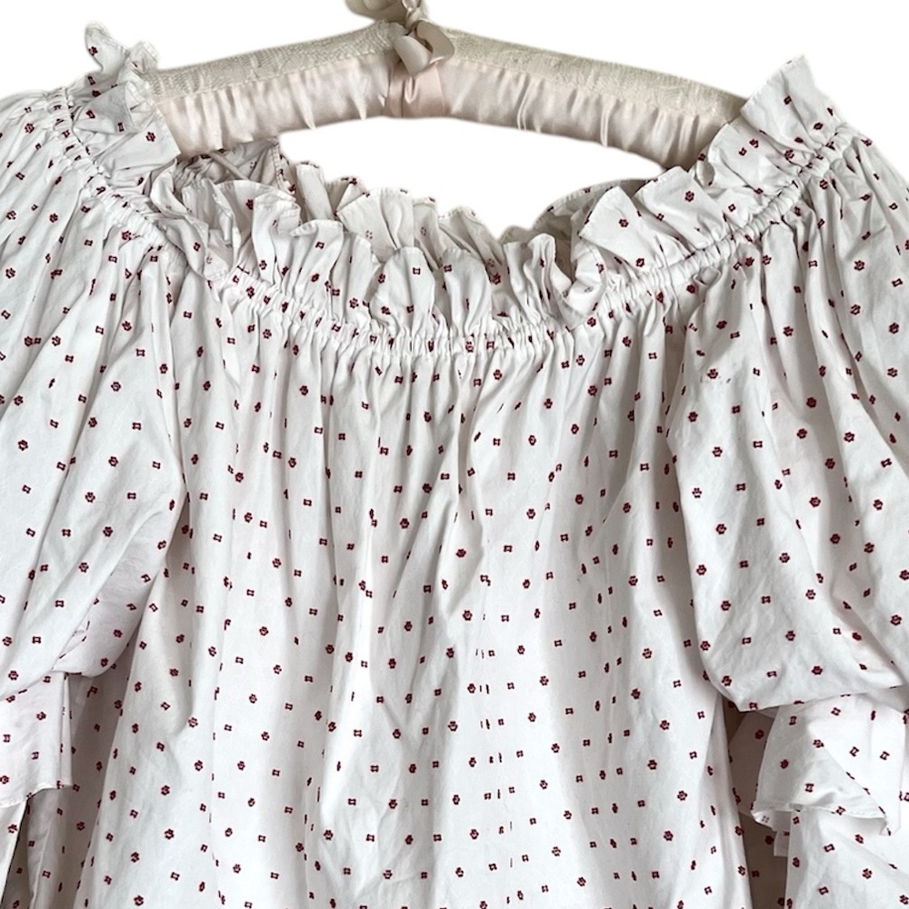 Caroline Constas Gia Ruffled Red Dot Top Intermix - Picture 6 of 11